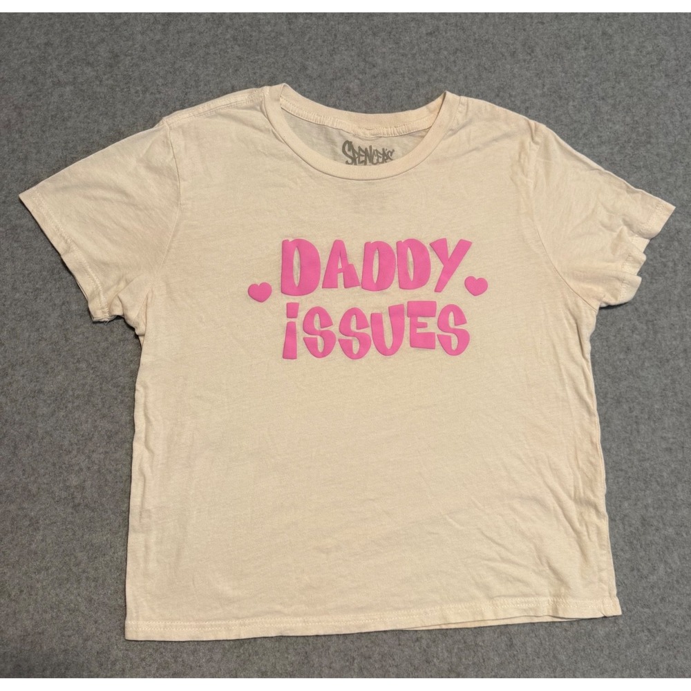 Spencer's Daddy Issues Graphic Hearts 90s Y2K Unisex Tshirt Skatercore Size M